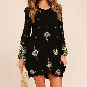 Free People - oxford embroidered swing dress